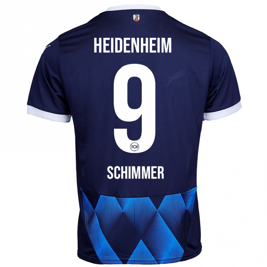 Kids Football Stefan Schimmer #9 Dark Navy Blue Away Jersey 2024/25 T-Shirt Uk