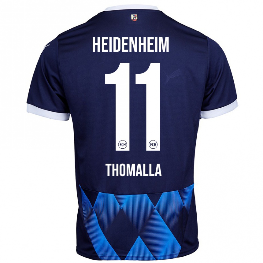 Kids Football Denis Thomalla #11 Dark Navy Blue Away Jersey 2024/25 T-Shirt Uk