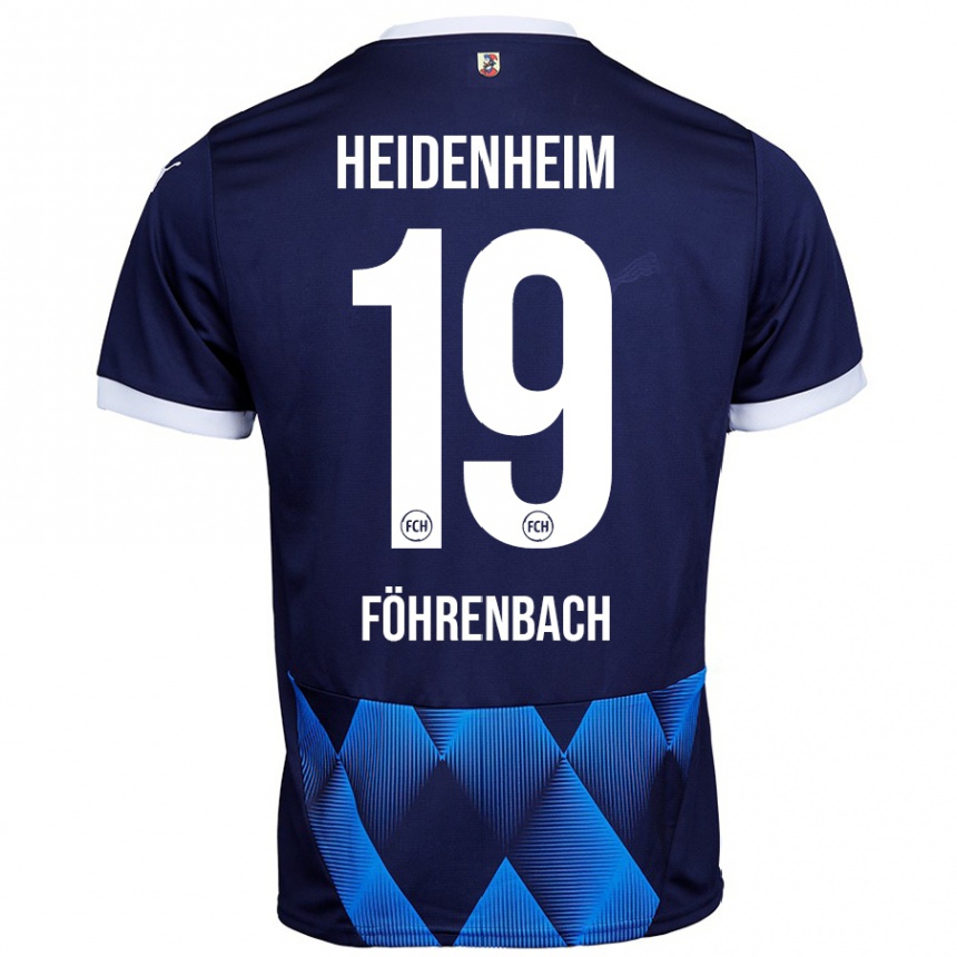 Kids Football Jonas Föhrenbach #19 Dark Navy Blue Away Jersey 2024/25 T-Shirt Uk