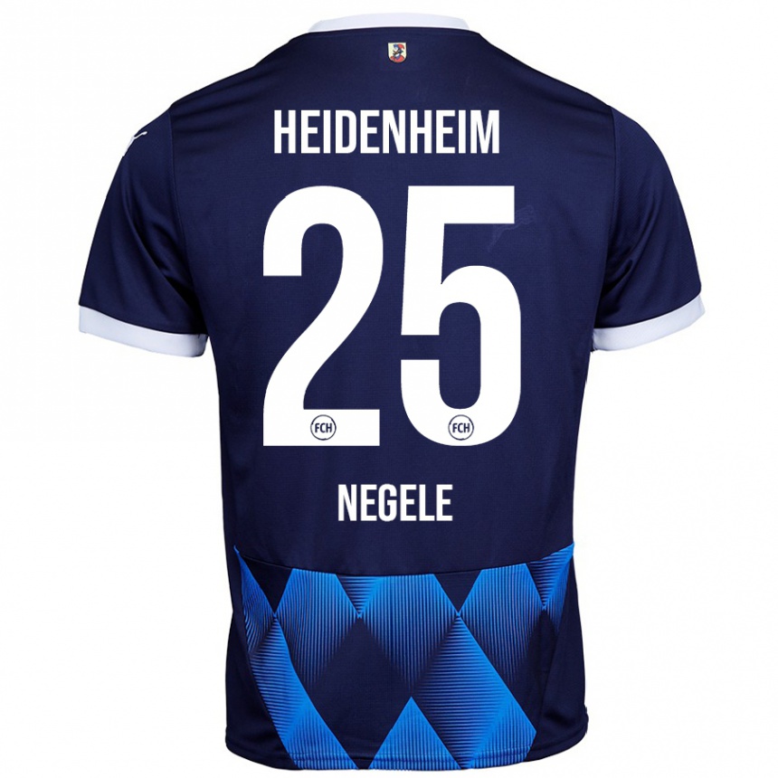 Kids Football Christopher Negele #25 Dark Navy Blue Away Jersey 2024/25 T-Shirt Uk