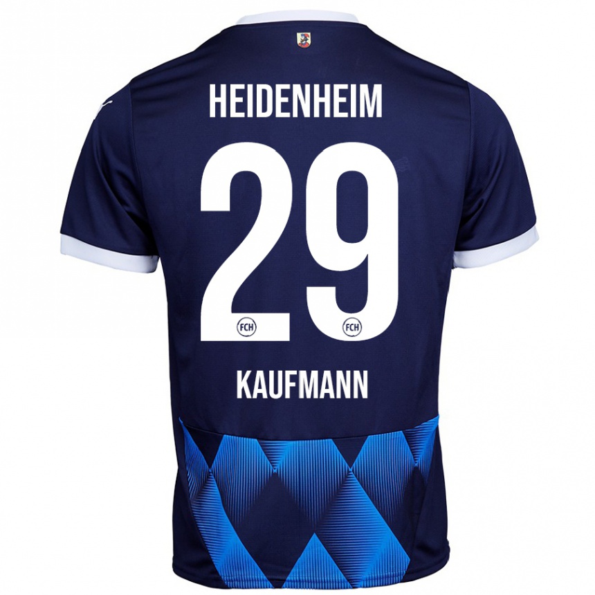 Kids Football Mikkel Kaufmann #29 Dark Navy Blue Away Jersey 2024/25 T-Shirt Uk