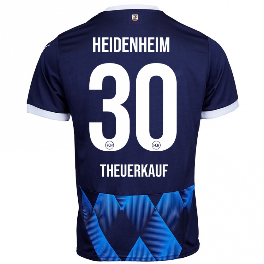 Kids Football Norman Theuerkauf #30 Dark Navy Blue Away Jersey 2024/25 T-Shirt Uk