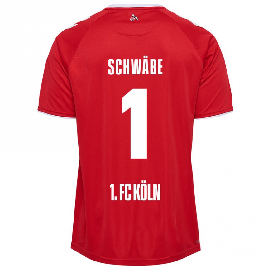 Kids Football Marvin Schwäbe #1 Red White Away Jersey 2024/25 T-Shirt Uk