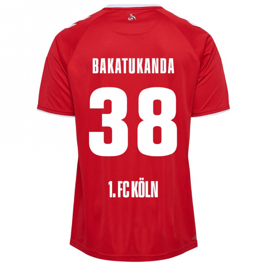 Kids Football Elias Bakatukanda #38 Red White Away Jersey 2024/25 T-Shirt Uk