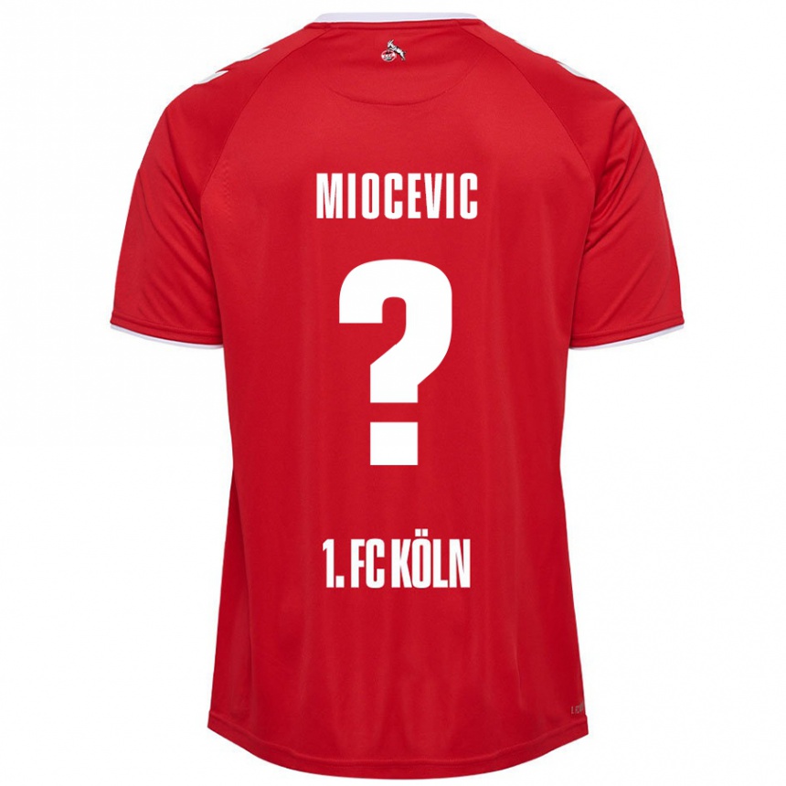 Kids Football Gabriel Miocevic #0 Red White Away Jersey 2024/25 T-Shirt Uk