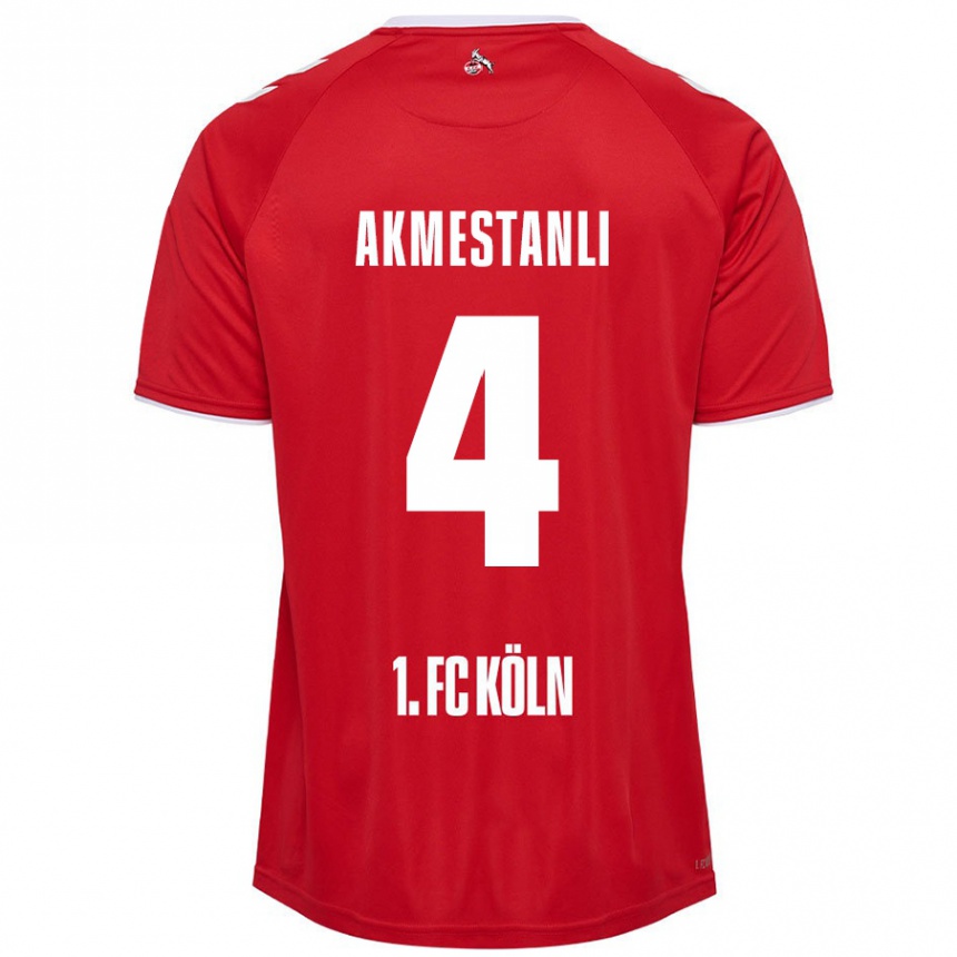 Kids Football Teoman Akmestanli #4 Red White Away Jersey 2024/25 T-Shirt Uk