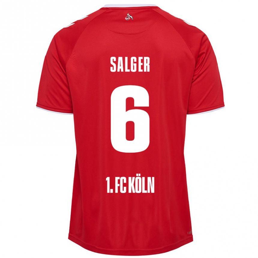 Kids Football Stephan Salger #6 Red White Away Jersey 2024/25 T-Shirt Uk