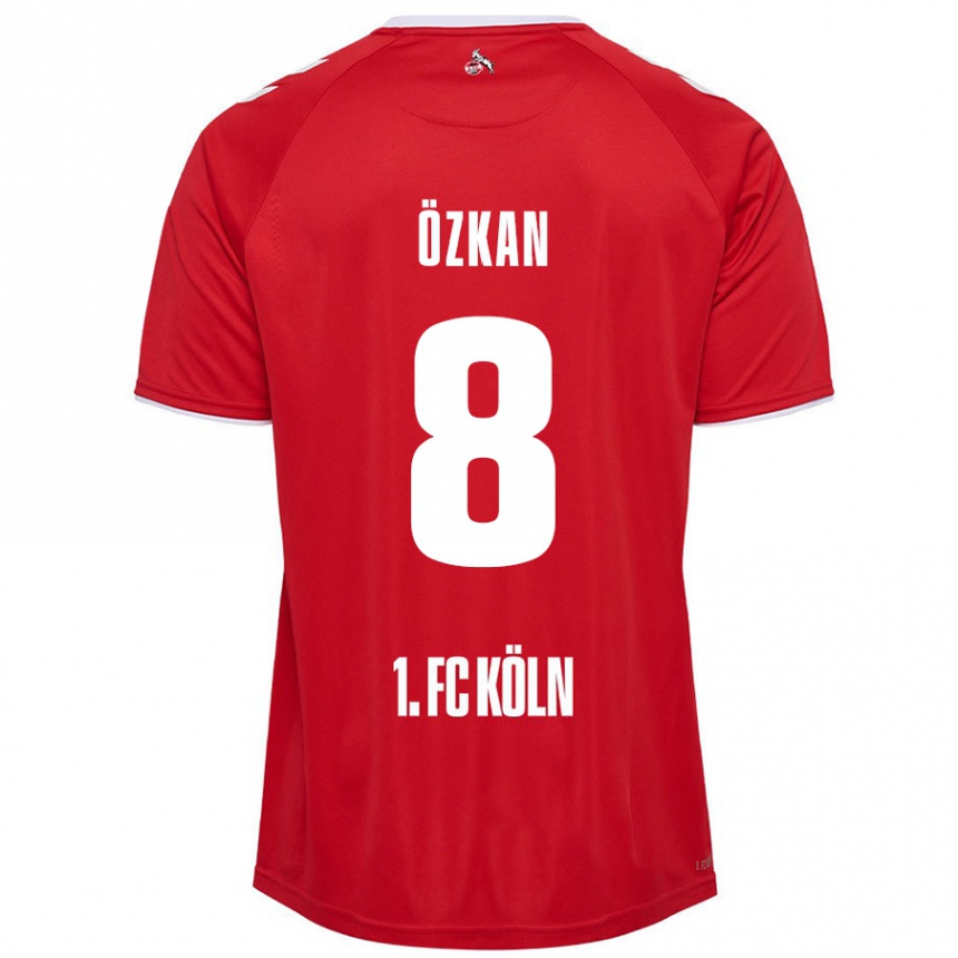 Kids Football Mikail Özkan #8 Red White Away Jersey 2024/25 T-Shirt Uk