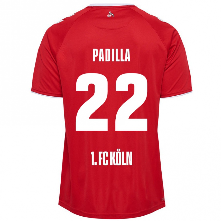 Kids Football Natalia Padilla #22 Red White Away Jersey 2024/25 T-Shirt Uk