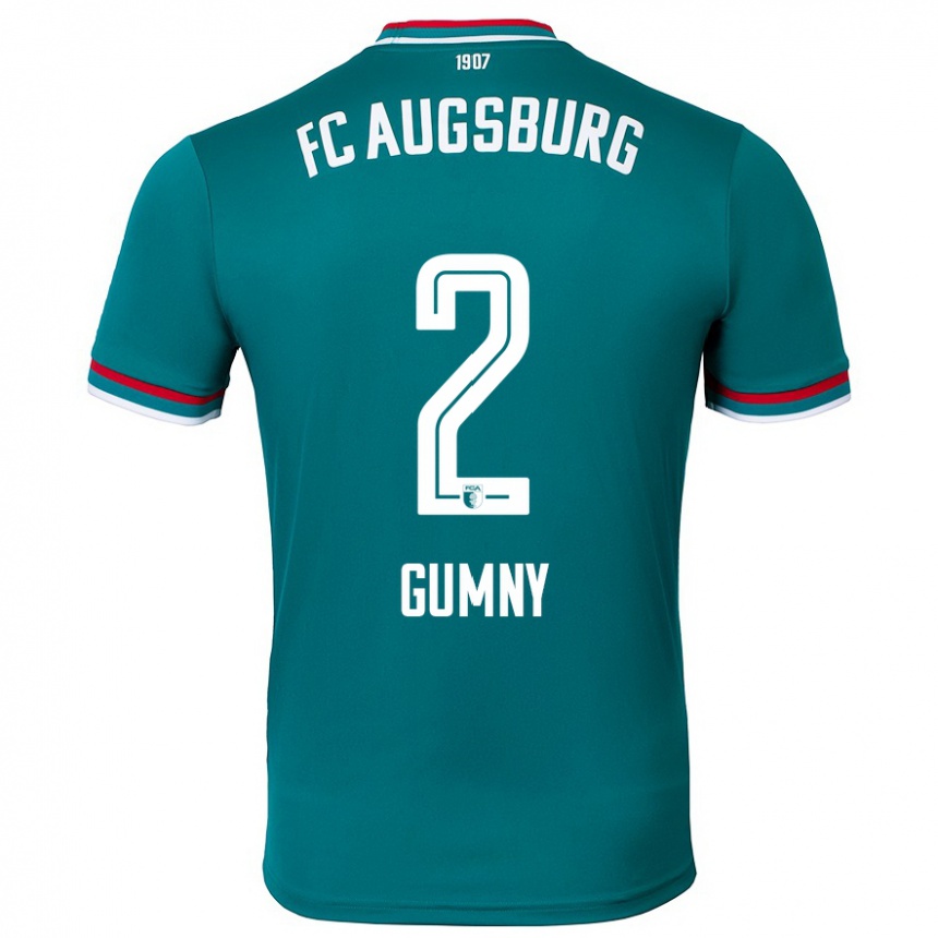 Kids Football Robert Gumny #2 Dark Green Away Jersey 2024/25 T-Shirt Uk