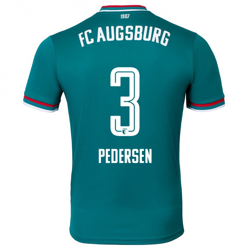 Kids Football Mads Pedersen #3 Dark Green Away Jersey 2024/25 T-Shirt Uk