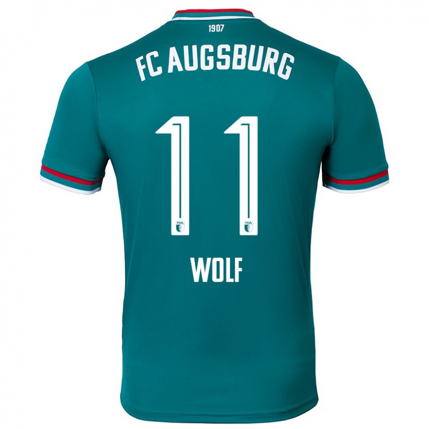 Kids Football Marius Wolf #11 Dark Green Away Jersey 2024/25 T-Shirt Uk