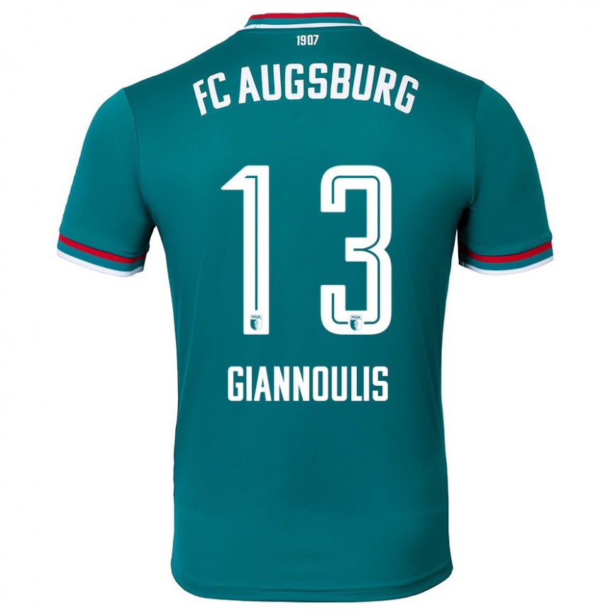 Kids Football Dimitrios Giannoulis #13 Dark Green Away Jersey 2024/25 T-Shirt Uk