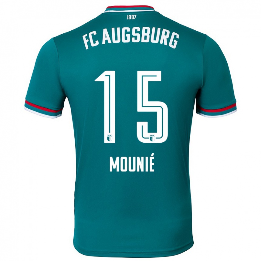 Kids Football Steve Mounié #15 Dark Green Away Jersey 2024/25 T-Shirt Uk