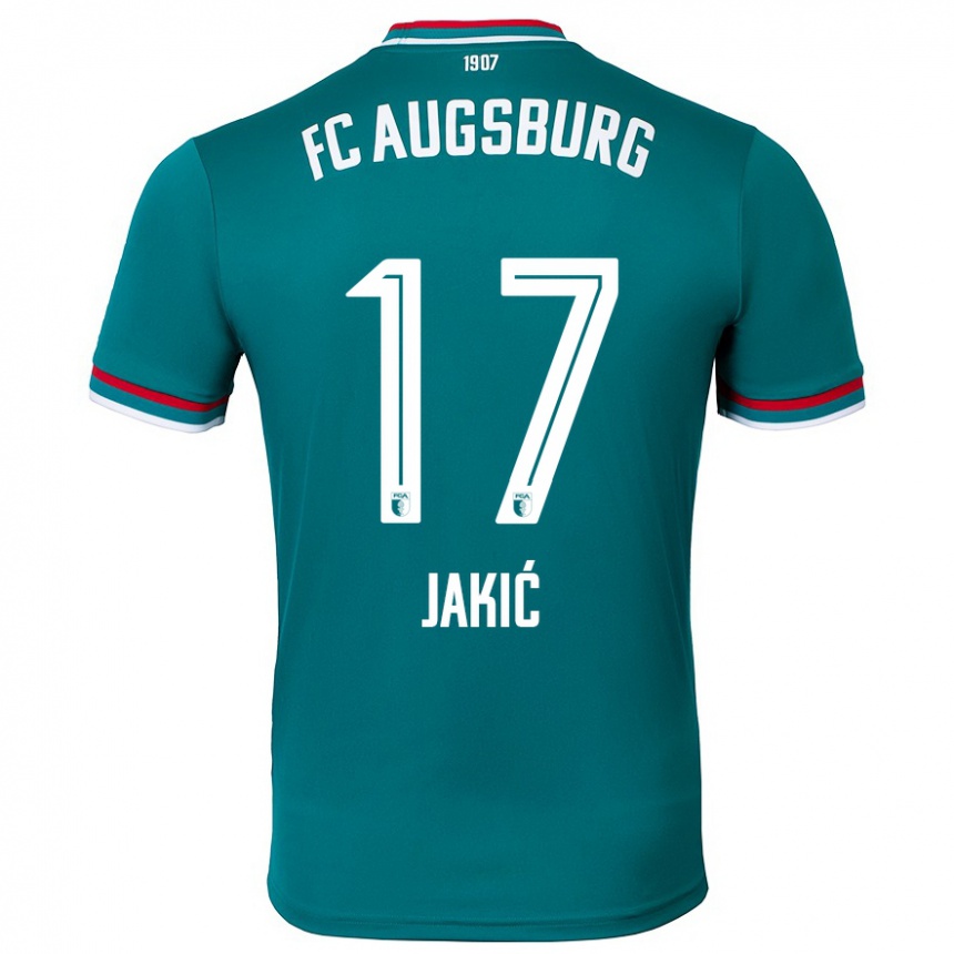 Kids Football Kristijan Jakic #17 Dark Green Away Jersey 2024/25 T-Shirt Uk