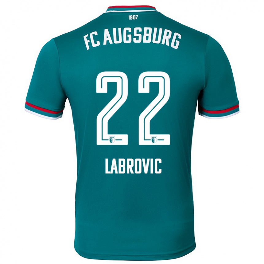 Kids Football Nediljko Labrovic #22 Dark Green Away Jersey 2024/25 T-Shirt Uk