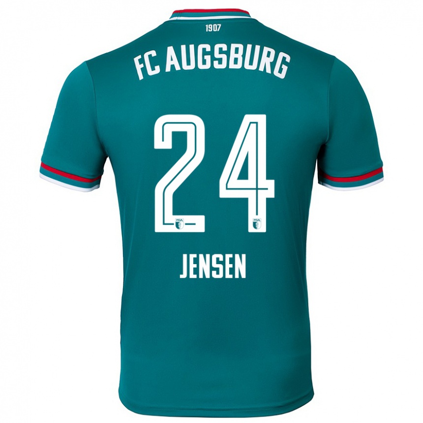 Kids Football Fredrik Jensen #24 Dark Green Away Jersey 2024/25 T-Shirt Uk