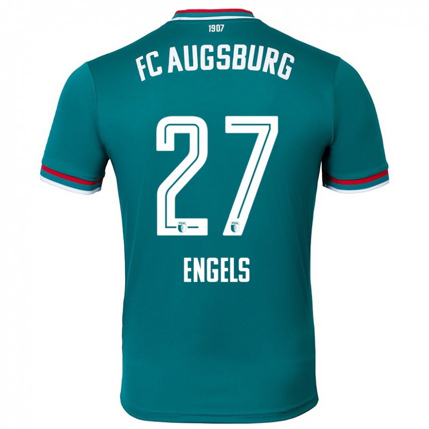 Kids Football Arne Engels #27 Dark Green Away Jersey 2024/25 T-Shirt Uk