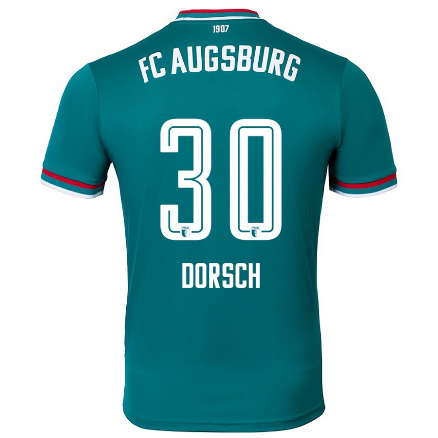 Kids Football Niklas Dorsch #30 Dark Green Away Jersey 2024/25 T-Shirt Uk