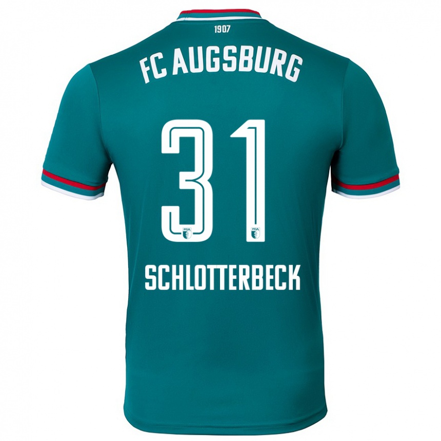 Kids Football Keven Schlotterbeck #31 Dark Green Away Jersey 2024/25 T-Shirt Uk