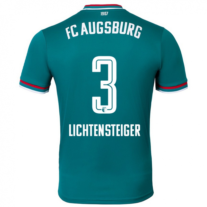 Kids Football David Lichtensteiger #3 Dark Green Away Jersey 2024/25 T-Shirt Uk