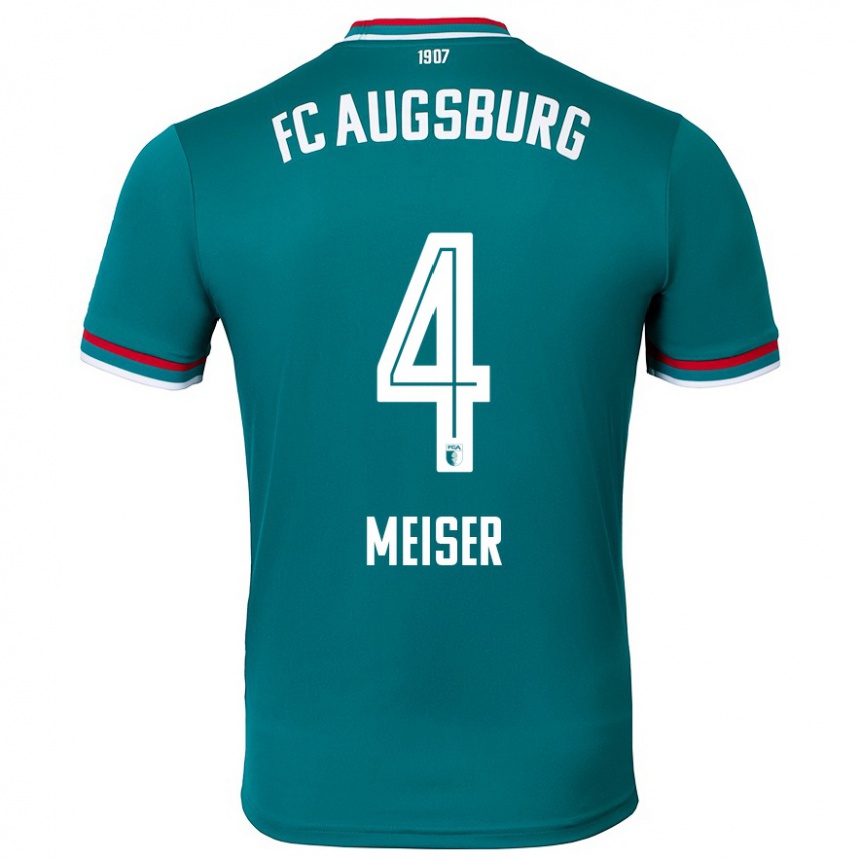 Kids Football Felix Meiser #4 Dark Green Away Jersey 2024/25 T-Shirt Uk