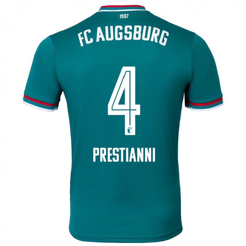 Kids Football Luis Prestianni #4 Dark Green Away Jersey 2024/25 T-Shirt Uk