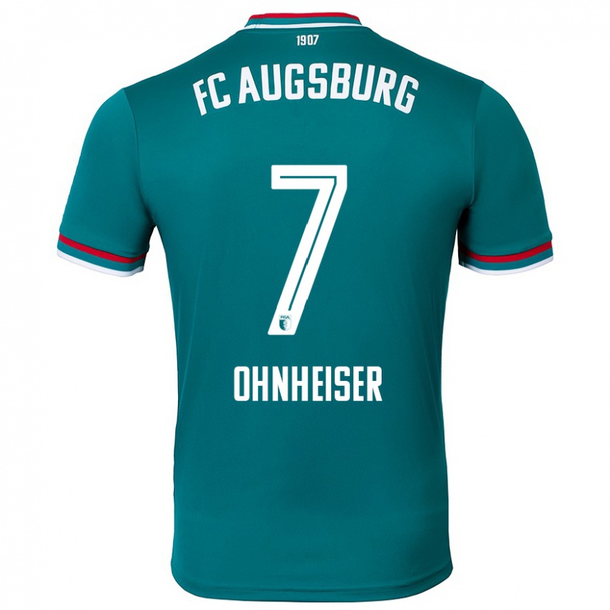 Kids Football Nico Ohnheiser #7 Dark Green Away Jersey 2024/25 T-Shirt Uk