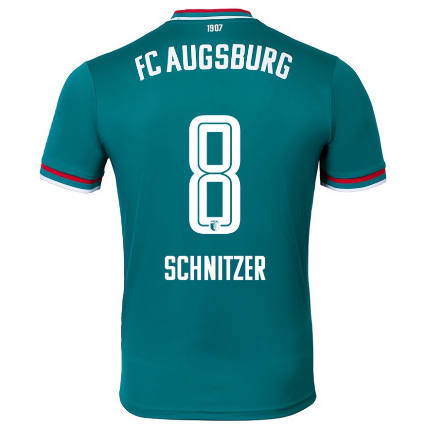 Kids Football Tim Schnitzer #8 Dark Green Away Jersey 2024/25 T-Shirt Uk