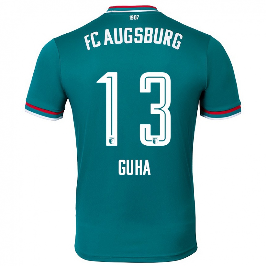 Kids Football Felix Guha #13 Dark Green Away Jersey 2024/25 T-Shirt Uk