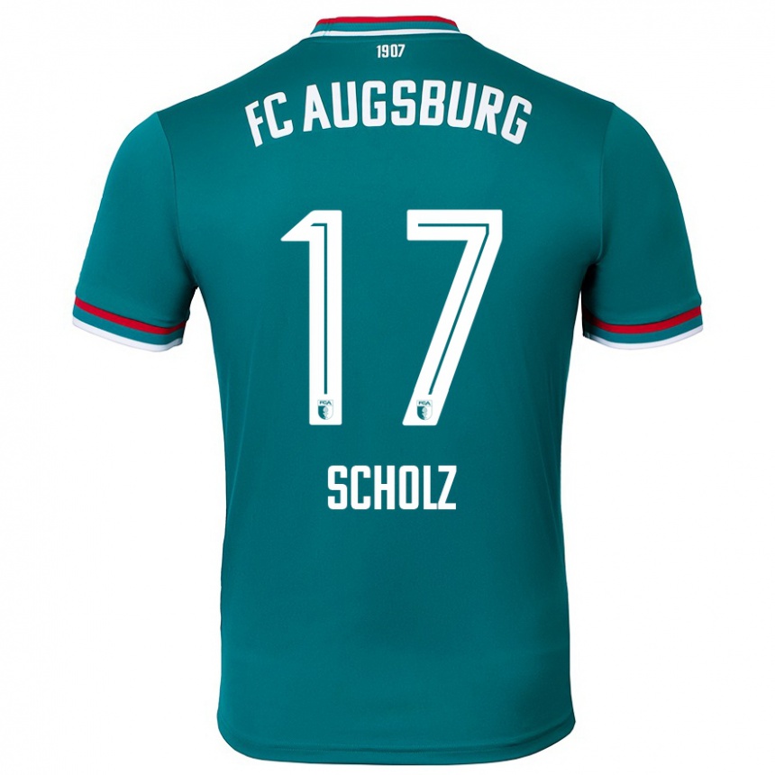 Kids Football Jerome Scholz #17 Dark Green Away Jersey 2024/25 T-Shirt Uk