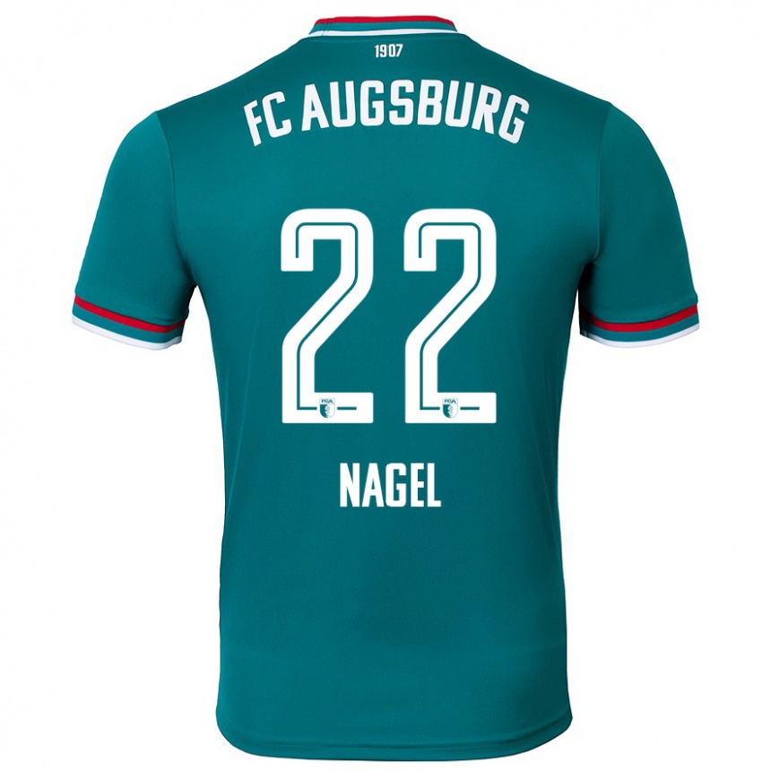 Kids Football Timo Nagel #22 Dark Green Away Jersey 2024/25 T-Shirt Uk