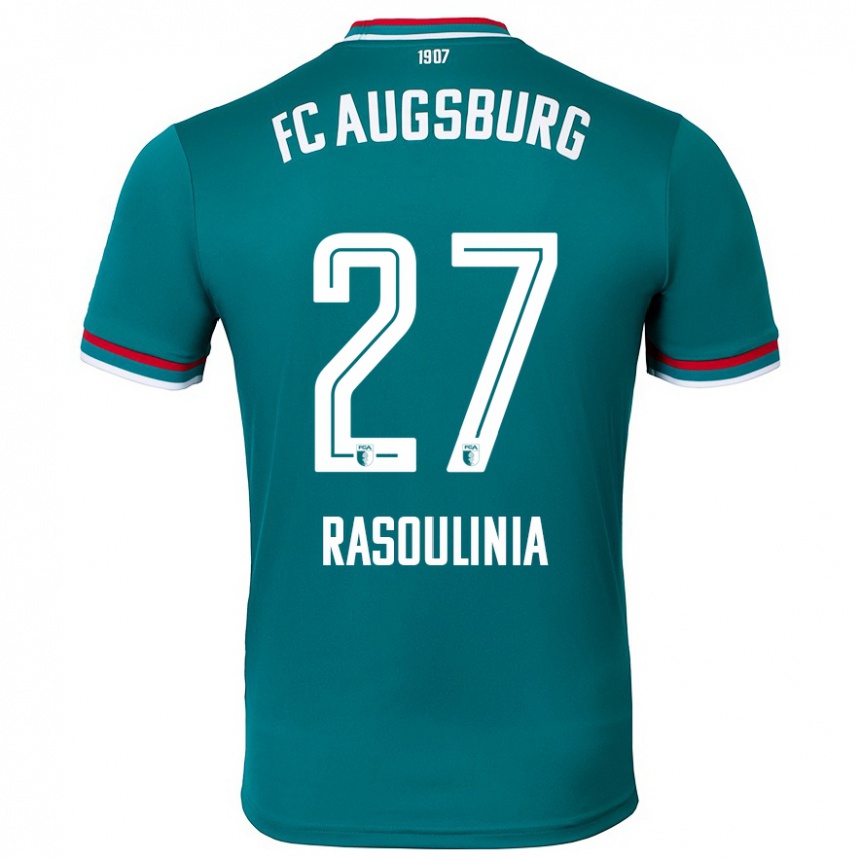 Kids Football Nick Rasoulinia #27 Dark Green Away Jersey 2024/25 T-Shirt Uk