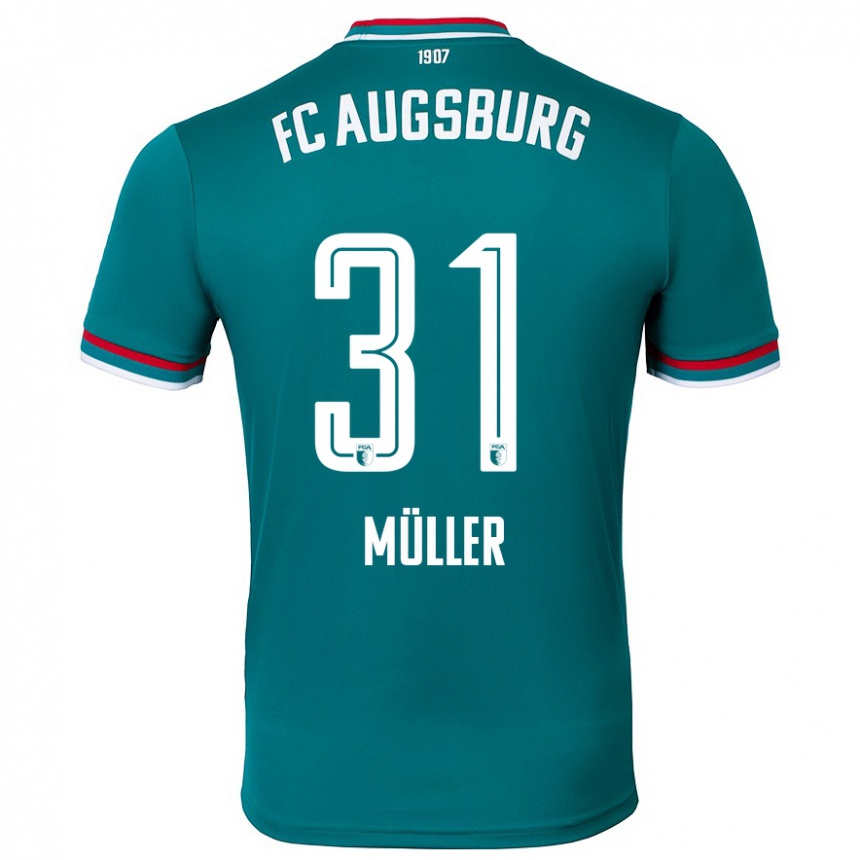 Kids Football Noah Müller #31 Dark Green Away Jersey 2024/25 T-Shirt Uk