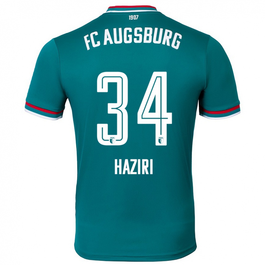 Kids Football Edi Haziri #34 Dark Green Away Jersey 2024/25 T-Shirt Uk