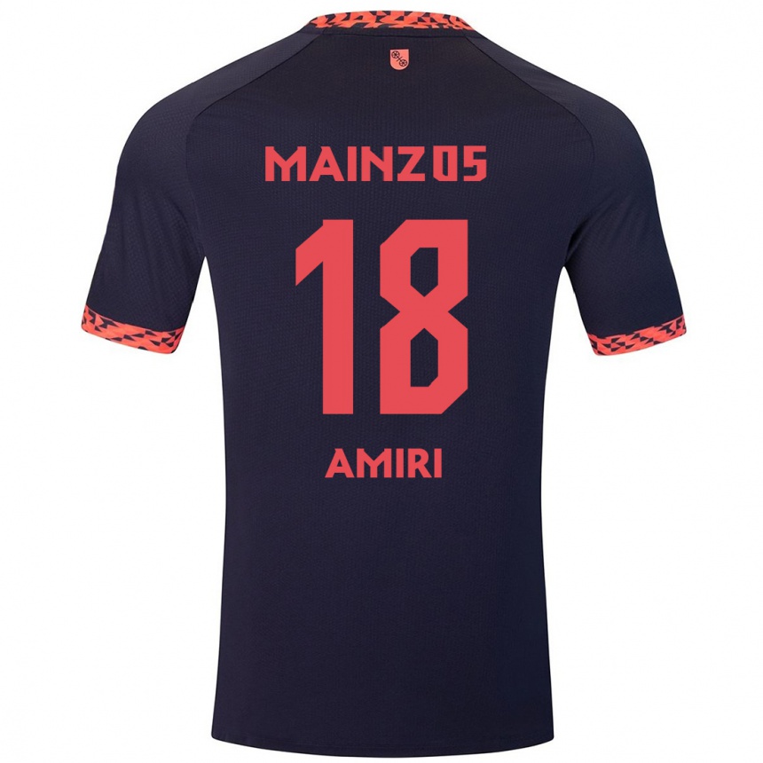 Kids Football Nadiem Amiri #18 Blue Coral Red Away Jersey 2024/25 T-Shirt Uk