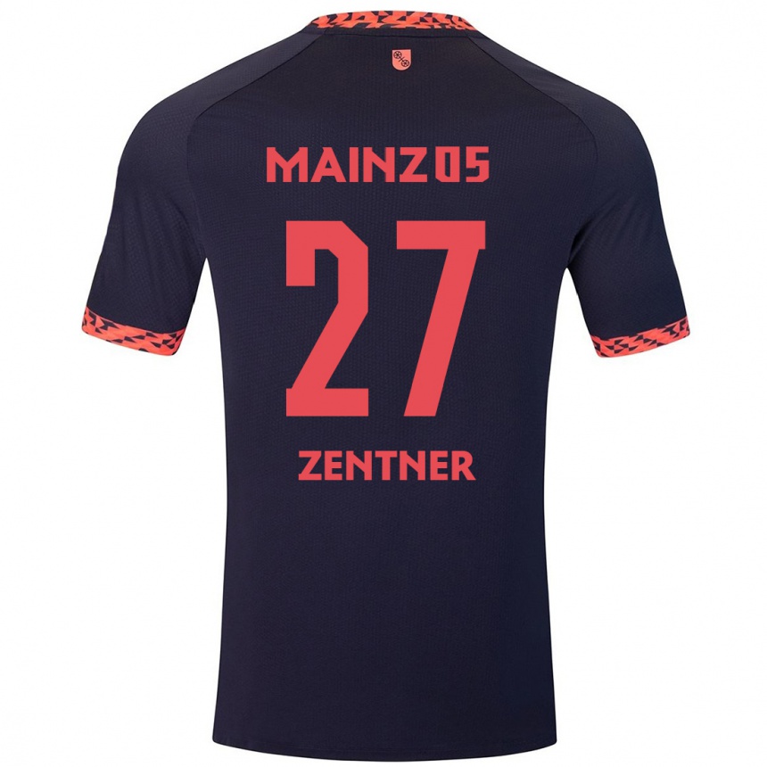 Kids Football Robin Zentner #27 Blue Coral Red Away Jersey 2024/25 T-Shirt Uk