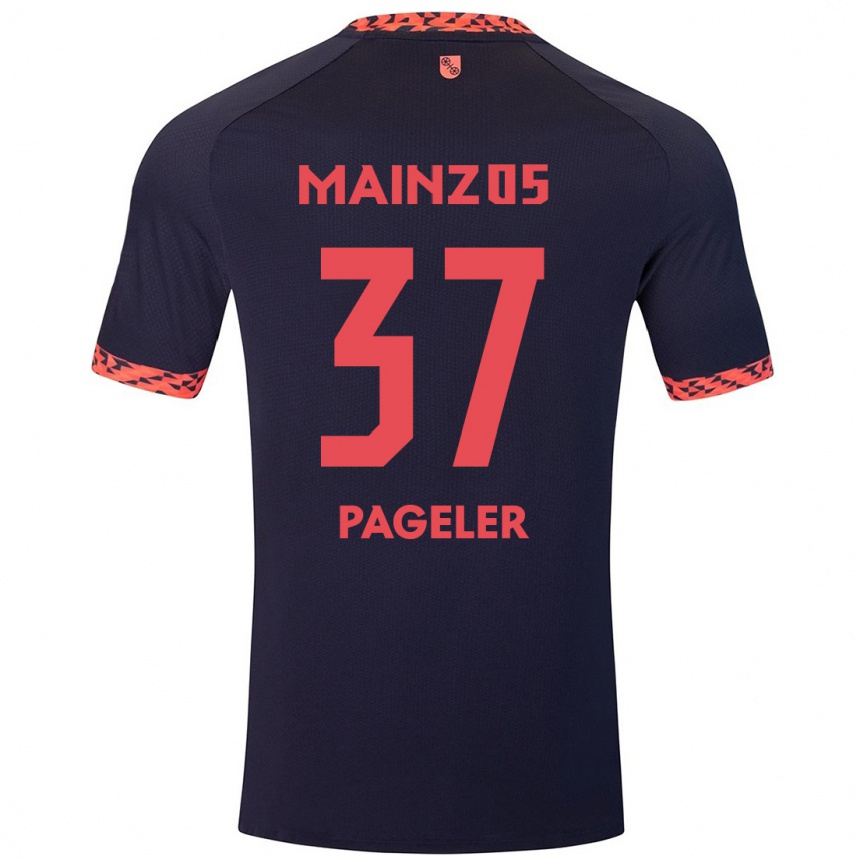 Kids Football Maja Pageler #37 Blue Coral Red Away Jersey 2024/25 T-Shirt Uk