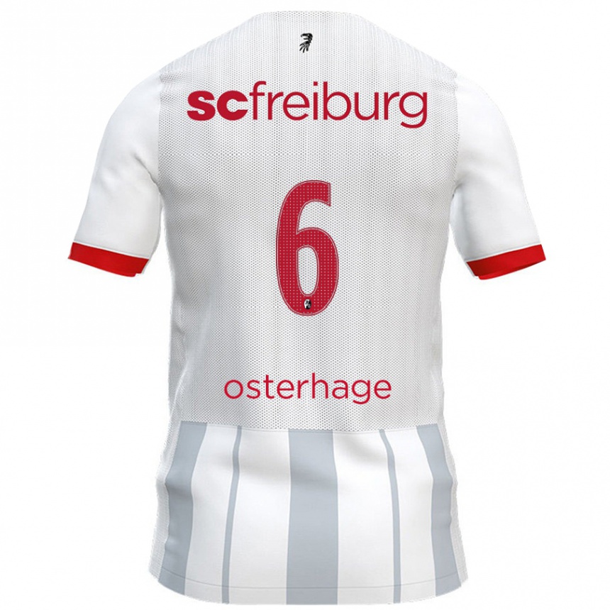 Kids Football Patrick Osterhage #6 White Grey Away Jersey 2024/25 T-Shirt Uk