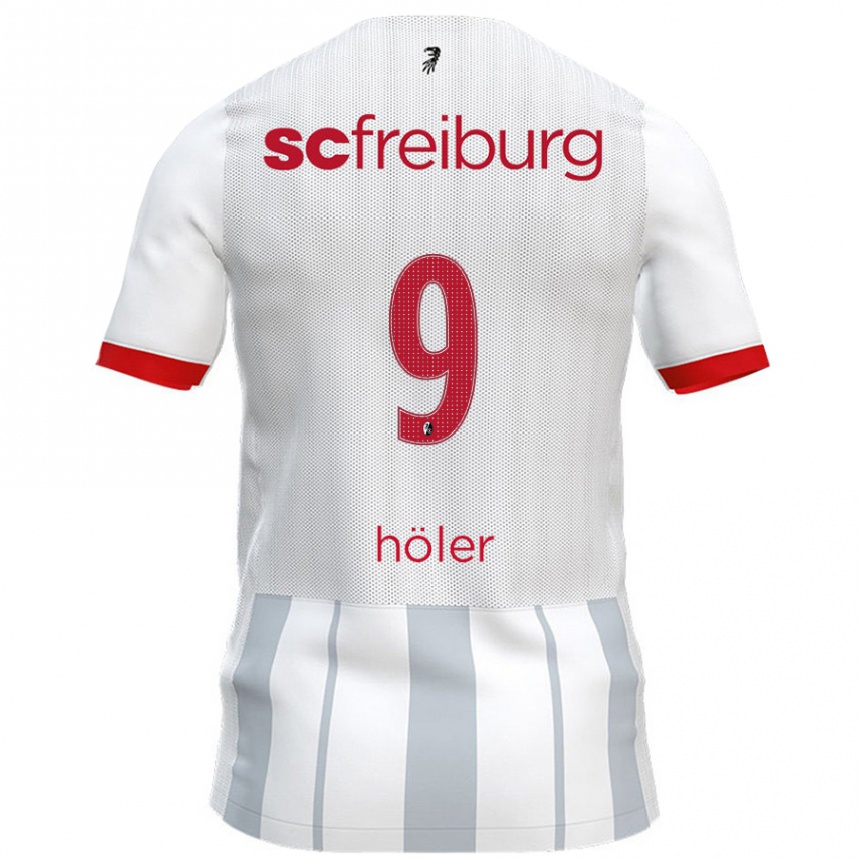 Kids Football Lucas Höler #9 White Grey Away Jersey 2024/25 T-Shirt Uk