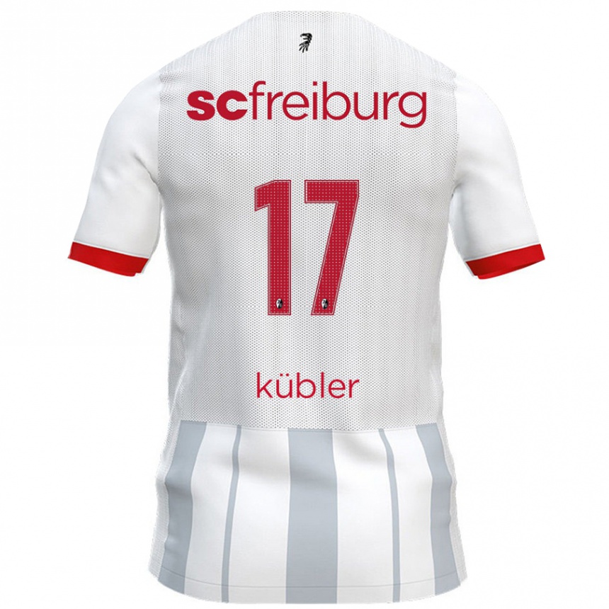 Kids Football Lukas Kübler #17 White Grey Away Jersey 2024/25 T-Shirt Uk