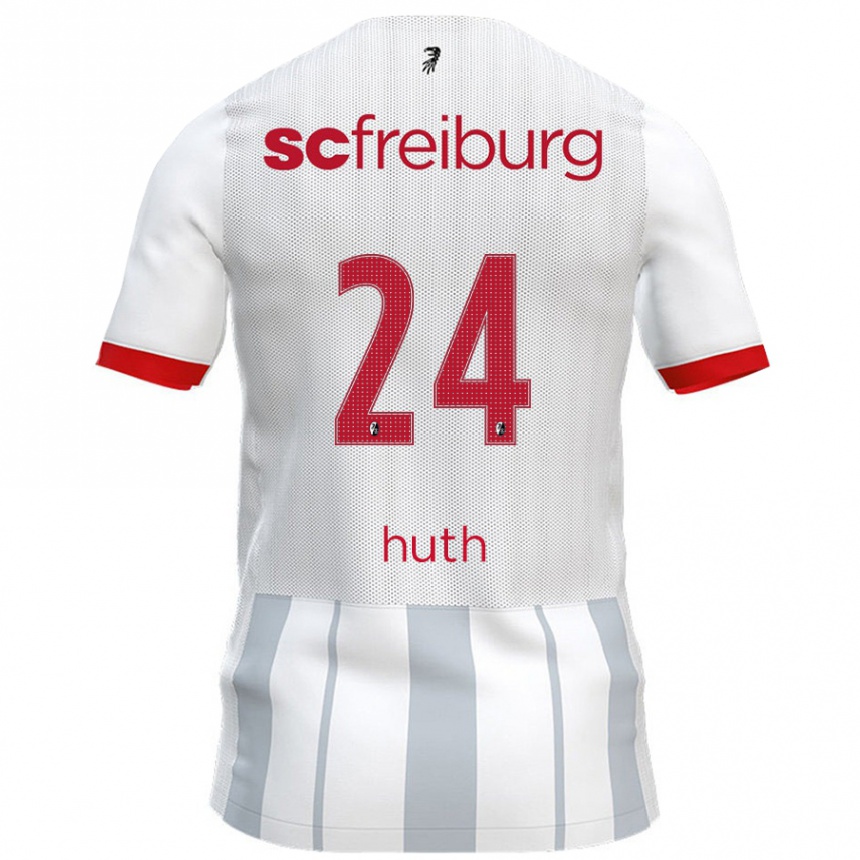 Kids Football Jannik Huth #24 White Grey Away Jersey 2024/25 T-Shirt Uk