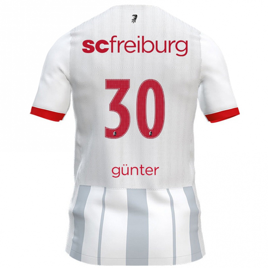 Kids Football Christian Günter #30 White Grey Away Jersey 2024/25 T-Shirt Uk