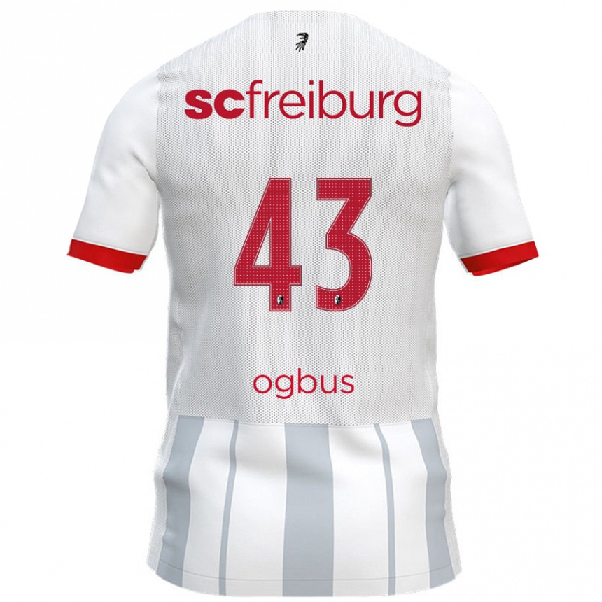 Kids Football Bruno Ogbus #43 White Grey Away Jersey 2024/25 T-Shirt Uk