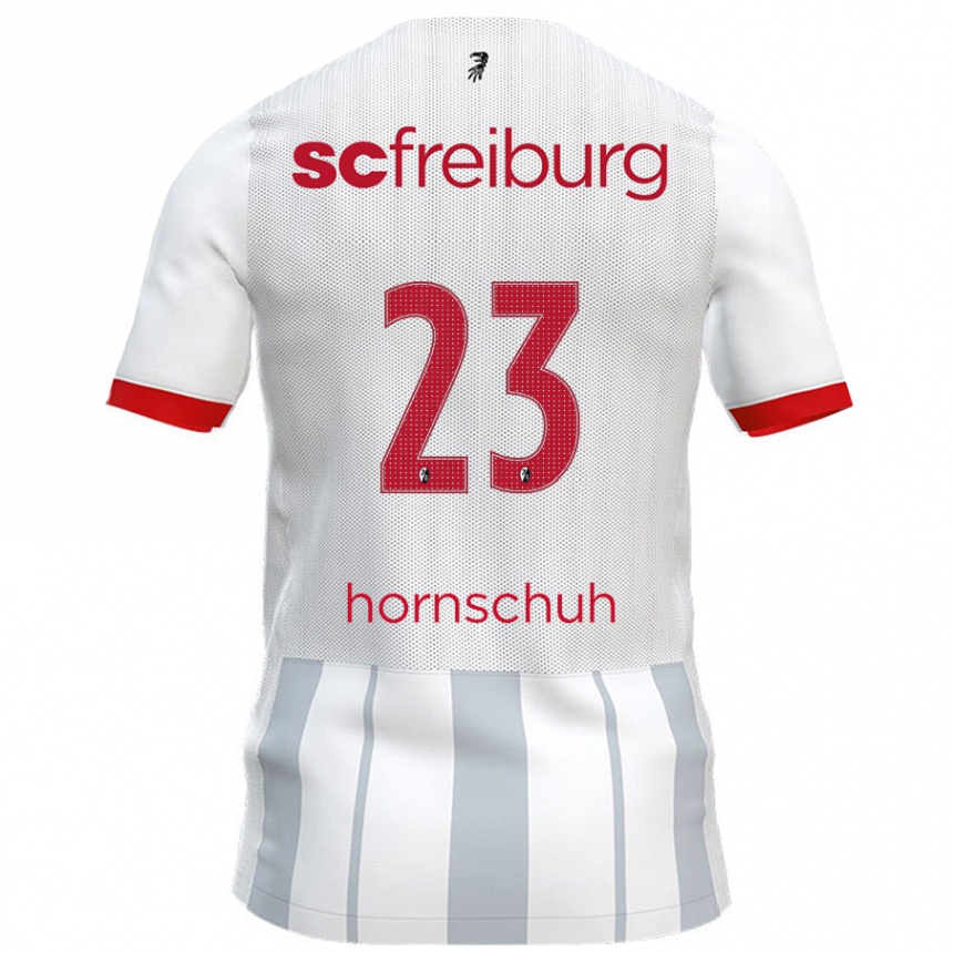 Kids Football Marc Hornschuh #23 White Grey Away Jersey 2024/25 T-Shirt Uk