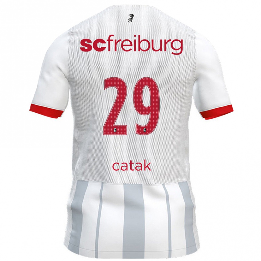 Kids Football Leon Catak #29 White Grey Away Jersey 2024/25 T-Shirt Uk