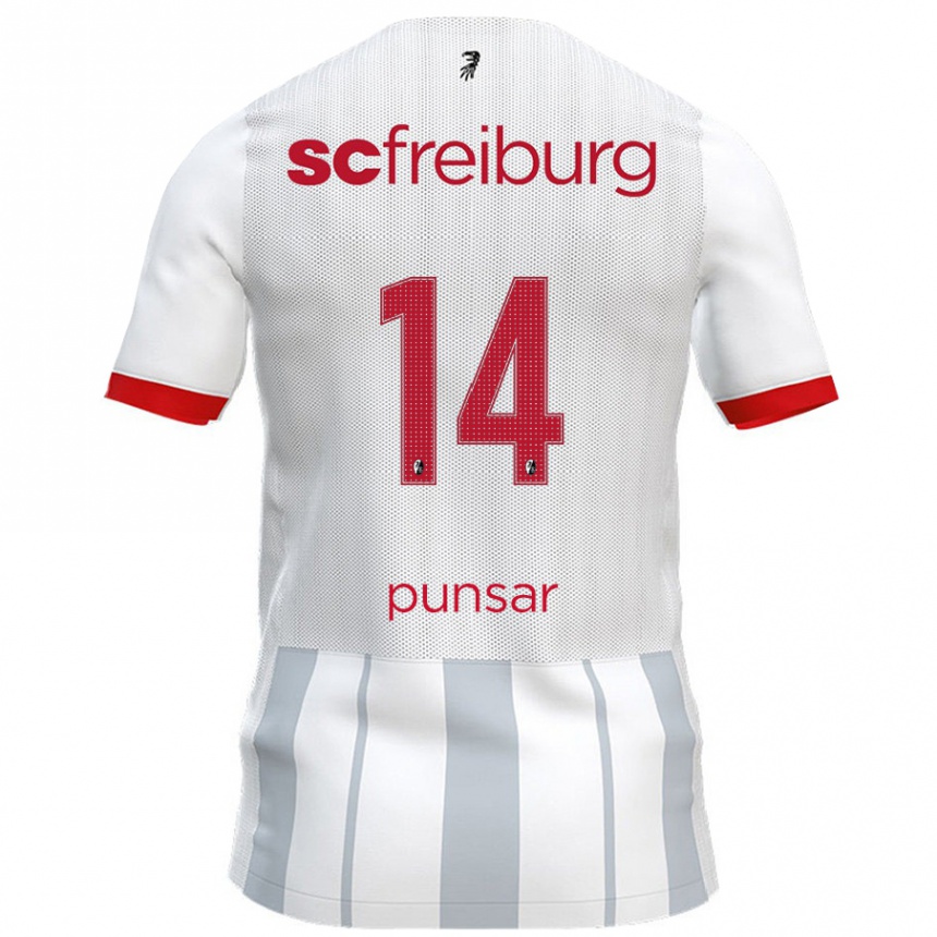 Kids Football Milla Punsar #14 White Grey Away Jersey 2024/25 T-Shirt Uk