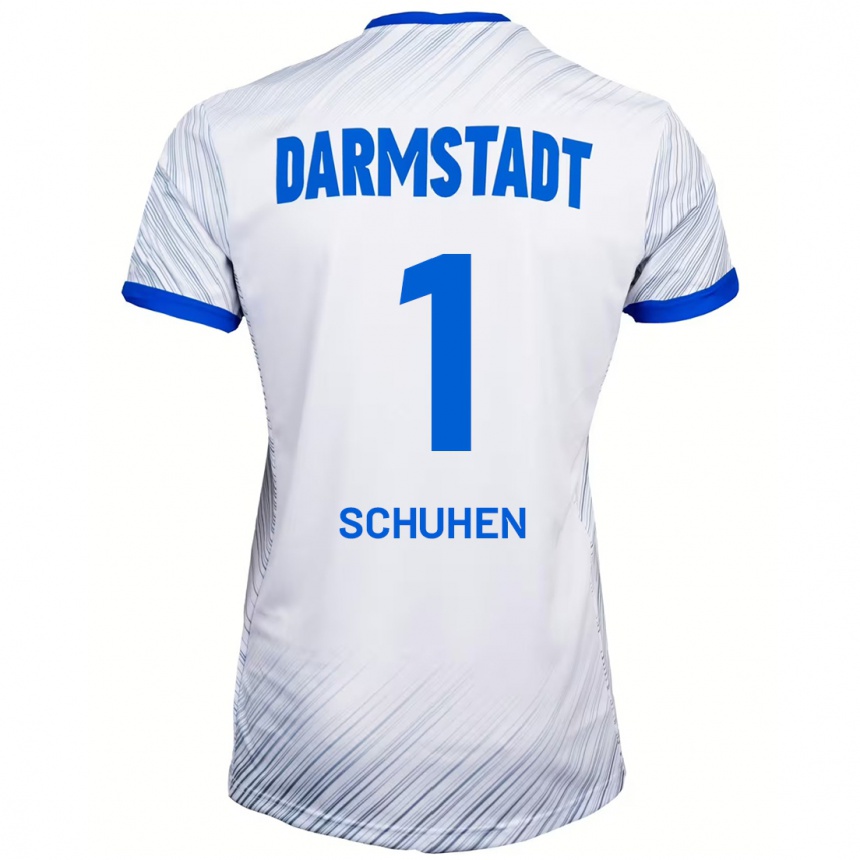 Kids Football Marcel Schuhen #1 White Blue Away Jersey 2024/25 T-Shirt Uk