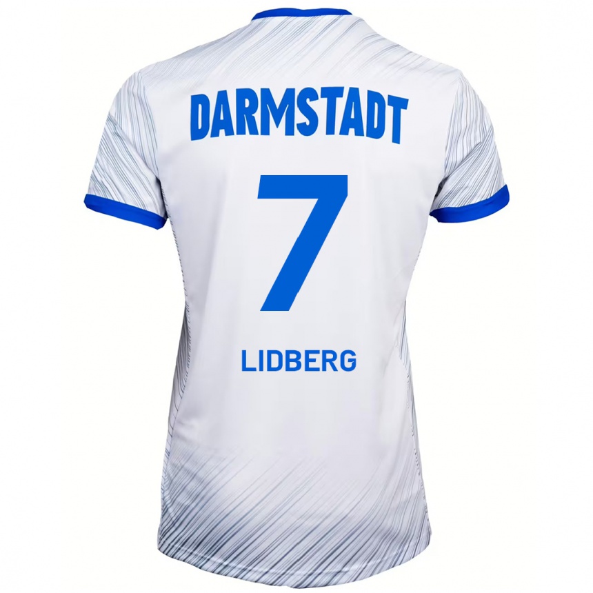 Kids Football Isac Lidberg #7 White Blue Away Jersey 2024/25 T-Shirt Uk