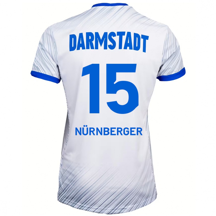 Kids Football Fabian Nürnberger #15 White Blue Away Jersey 2024/25 T-Shirt Uk